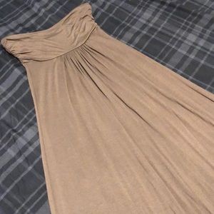 Strapless Brown/olive maxi dress